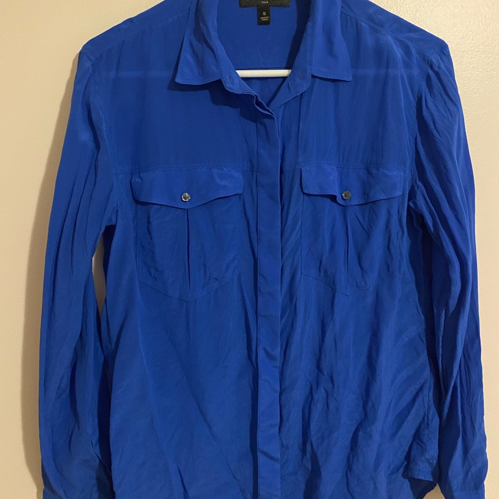 Banana Republic Royal Blue Silk Shirt